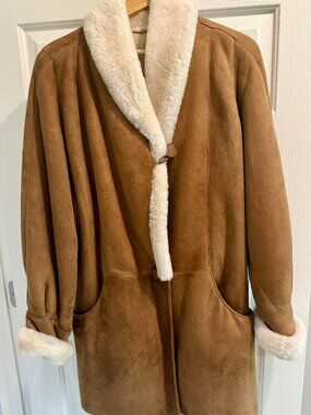 Archival OVERLAND Spanish Entrefino Shearling Coat - Medium - Mushroom